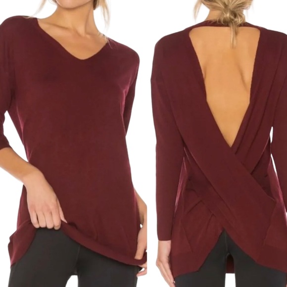 Vimmia Shavasana Reversible Burgundy Sweater Size S NWT - Picture 1 of 8